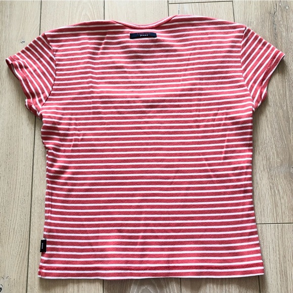 Tommy Jeans Y2K Square Neck Striped Cropped T Shirt in Orange & White Size S - Picture 3 of 9